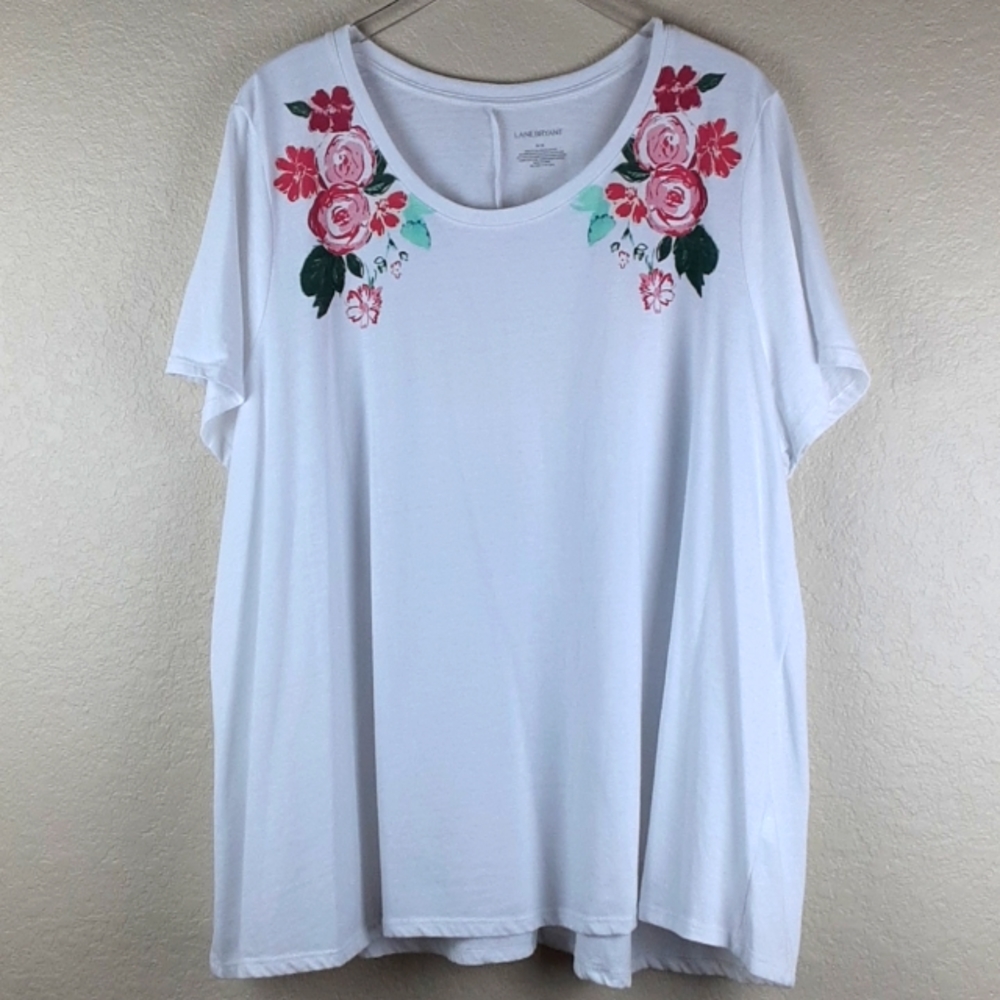 26/28 Lane Bryant White with Floral Graphic Tee